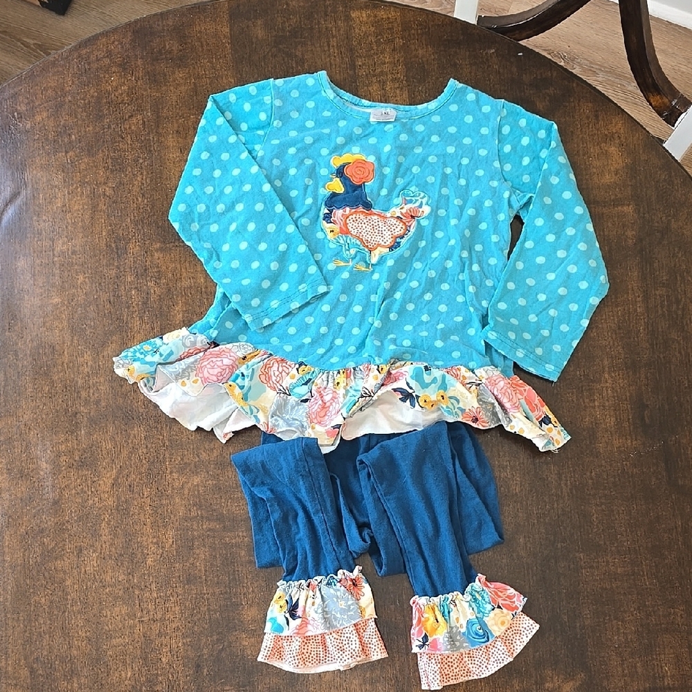 Vibrant Blue Polka Dot Dress Set
